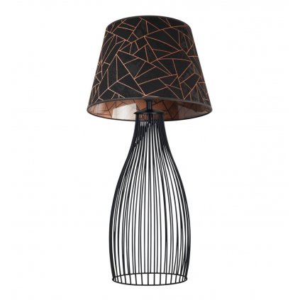 stylowa lampa stolowa nocna na metalowej nodze z abazurem werona