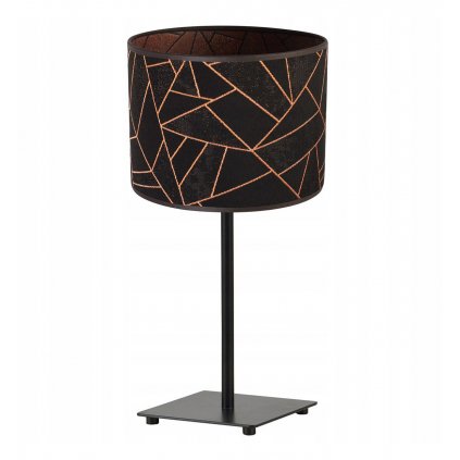 stylowa lampa stolowa werona gia z abazurem wzor miedziany geometryczny