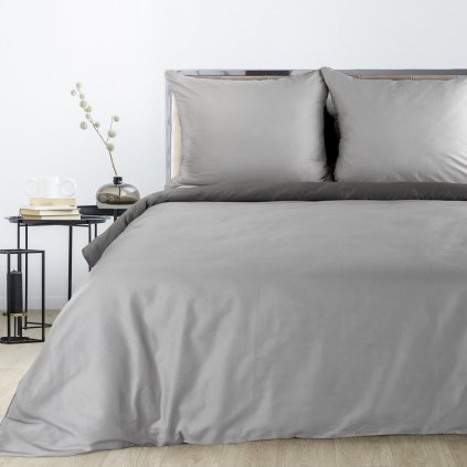 LOŽNÍ POVLEČENÍ DINA 160X200 CM, 2KS 70X80 CM SVĚTLEŠEDÁ