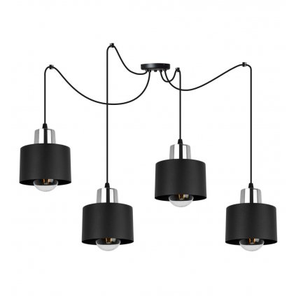 lampa sufitowa styl industrialny typu pajak czarne klosze spider panta