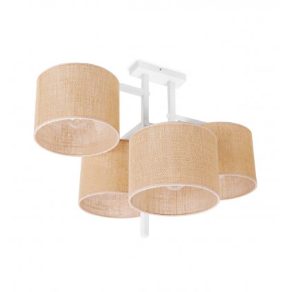 lampa sufitowa zyrandol z jutowymi abazurami w stylu boho e27