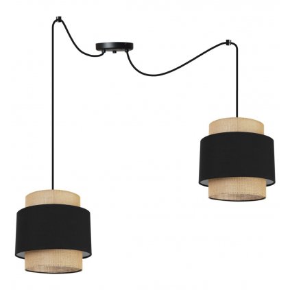 nowoczesna lampa wiszaca spider boho pajak z abazurami juta