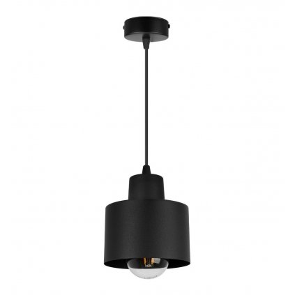 nowoczesna lampa wiszaca metalowa czarny klosz panta led e27