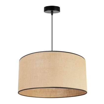 elegancka wiszaca lampa z abazurem z juty w stylu rustykalnym