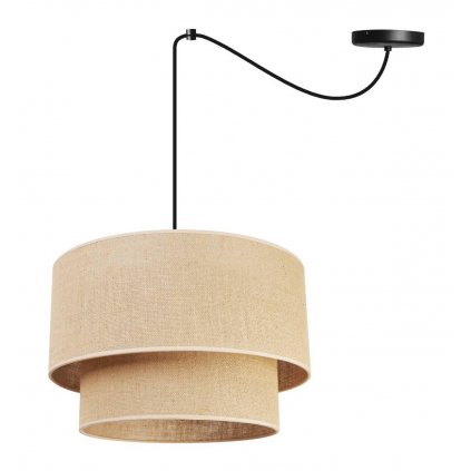 nowoczesna lampa wiszaca spider juta z abazurem typu tort 40 cm