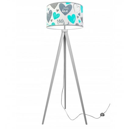 nowoczesna mlodziezowa lampa stojaca z abazurem we wzory