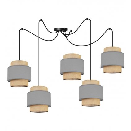 lampa wiszaca nowoczesna zyrandol spider boho z abazurami juta