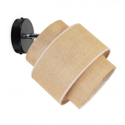 lampa scienno sufitowa kinkiet boho z abazurem juta