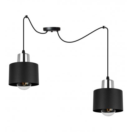 nowoczesna lampa sufitowa typu pajak czarne klosze spider panta