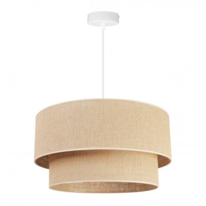 lampa wiszaca sufitowa z duzym abazurem juta typu tort 45 cm