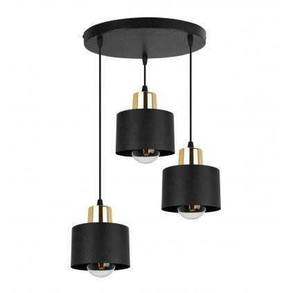 nowoczesna lampa z metalu na podsufitce czarna panta