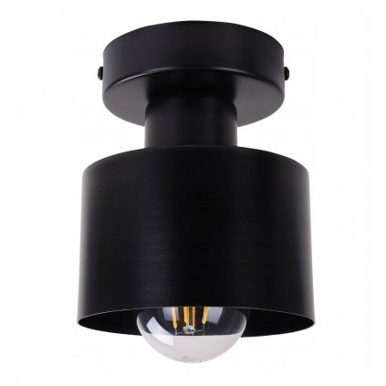 nowoczesna lampa z metalowym kloszem w kolorze czarnym