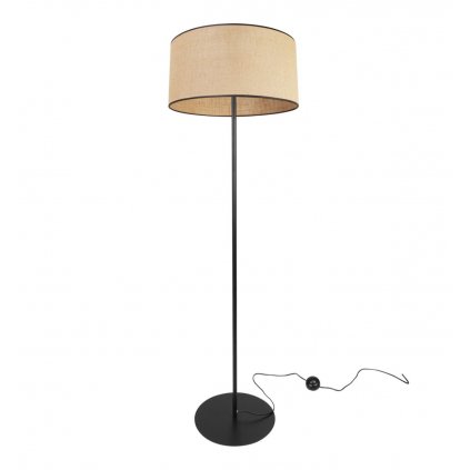 klasyczna lampa podlogowa z abazurem jutowym 40 cm