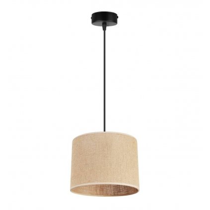 stylowa lampa wiszaca zwis z abazurem jutowym 20 cm