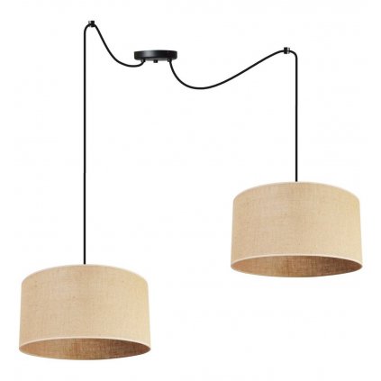 nowoczesny zyrandol pajak z abazurami juta 35 cm