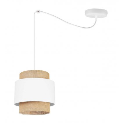 nowoczesna lampa wiszaca spider boho z abazurem jutowym