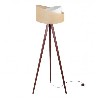 nowoczesna lampa podlogowa trojnog juta z abazurem