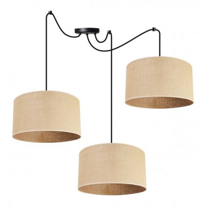 lampa wiszaca zyrandol typu spider z abazurami juta 35 cm