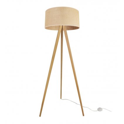 nowoczesna stojaca lampa podlogowa z abazurem juta trojnog