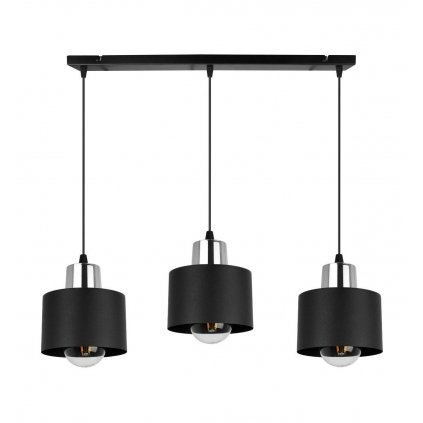 nowoczesna metalowa lampa na listwie czarna panta