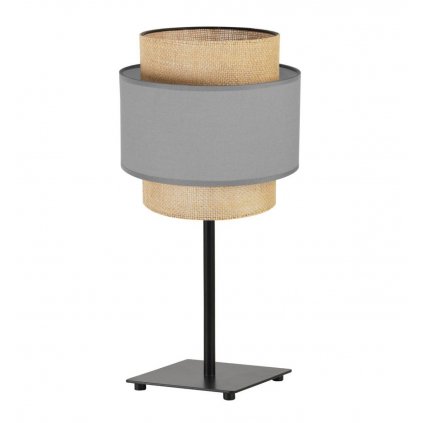 lampa stolowa nocna boho gia szaro bezowa z abazurem