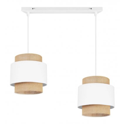 lampa wiszaca zyrandol na listwie boho z juta