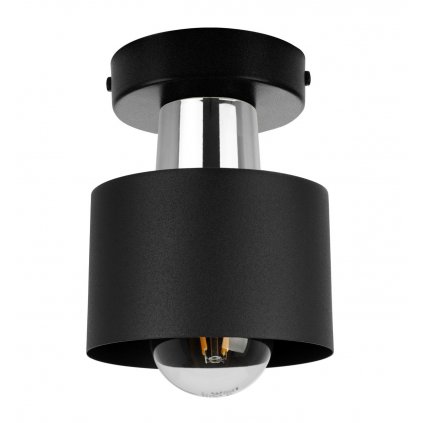 nowoczesna lampa sufitowa plafon czarny klosz metalowy panta