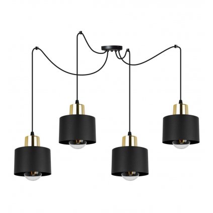 lampa wiszaca nowoczesna spider panta czarne klosze