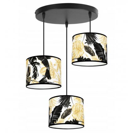 nowoczesna regulowana lampa wiszaca z abazurem motyw roslinny