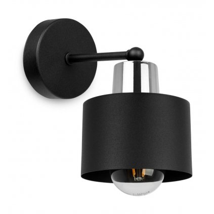 nowoczesna lampa scienna kinkiet czarny klosz metalowy panta