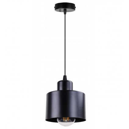 nowoczesna lampa wiszaca z metalowym kloszem w kolorze czarnym