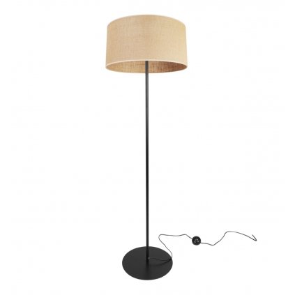stylowa lampa podlogowa z abazurem juta 40 cm metalowa noga