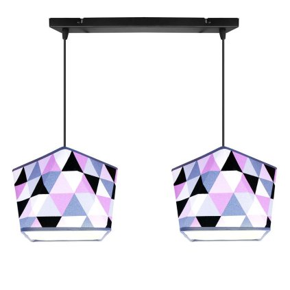 lampa wiszaca regulowana z abazurami we wzory