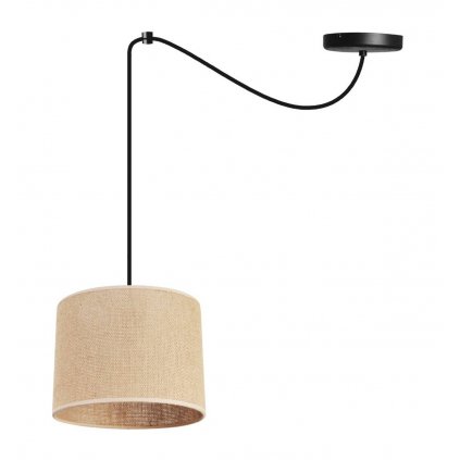 lampa wiszaca spider juta w stylu ekologicznym z abazurem