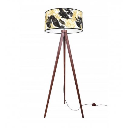trojnozna lampa stojaca z egzotycznym nadrukiem