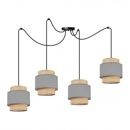 nowoczesna lampa wiszaca typu pajak spider boho styl z juta