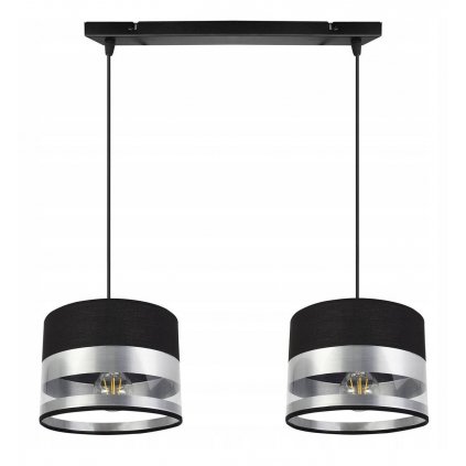 elegancka lampa wiszaca z regulowana dlugoscia i srebrnym detalem