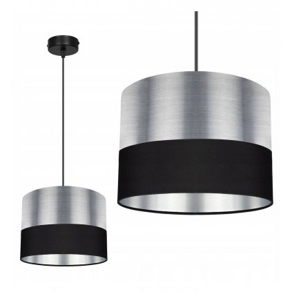 lampa wiszaca nowoczesna szczotkowany chrom z kontrastowym detalem