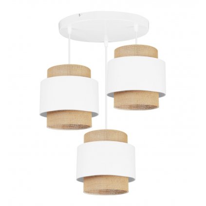 lampa wiszaca sufitowa zyrandol boho z abazurami z juty