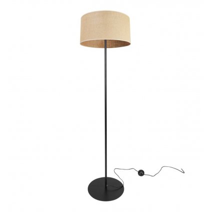 nowoczesna lampa podlogowa z abazurem juta 35 cm metalowa noga