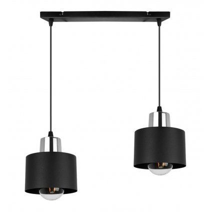 nowoczesna czarna lampa wiszaca panta na listwie led