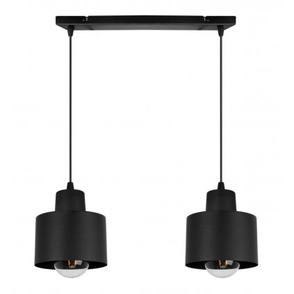 nowoczesna lampa sufitowa wiszaca czarna metalowa listwa panta led e27