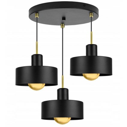 nowoczesna wiszaca lampa metalowa ze zlotym detalem