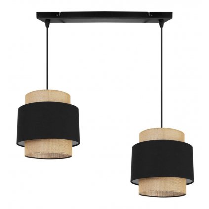 stylowa lampa wiszaca na listwie boho jutowe abazury