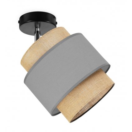 kinkiet w stylu boho z jutowym abazurem