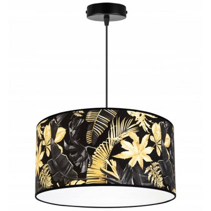 nowoczesna regulowana lampa z abazurem z roslinnym ornamentem