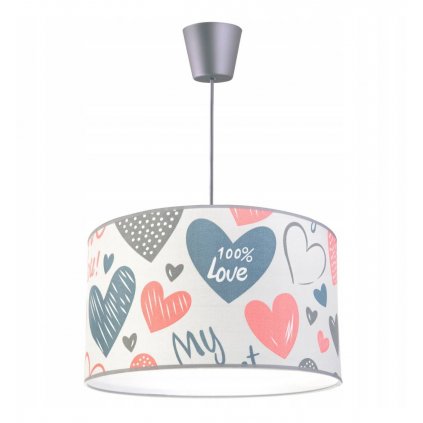 wiszaca lampa dziecieca pudrowe kolory serduszka