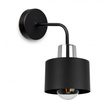 nowoczesny kinkiet scienny metalowy czarny klosz panta