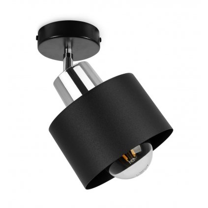 nowoczesna lampa sufitowa plafon czarny klosz z regulacja panta