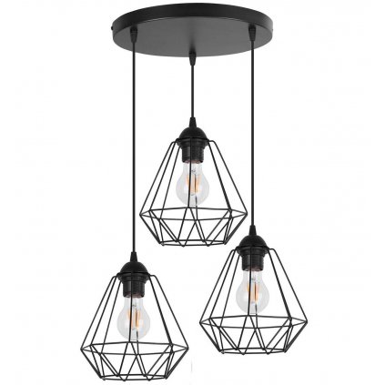 lampa wiszaca loft regulowana metal diament